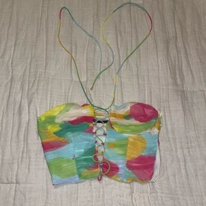 Watercolor halter crop top!